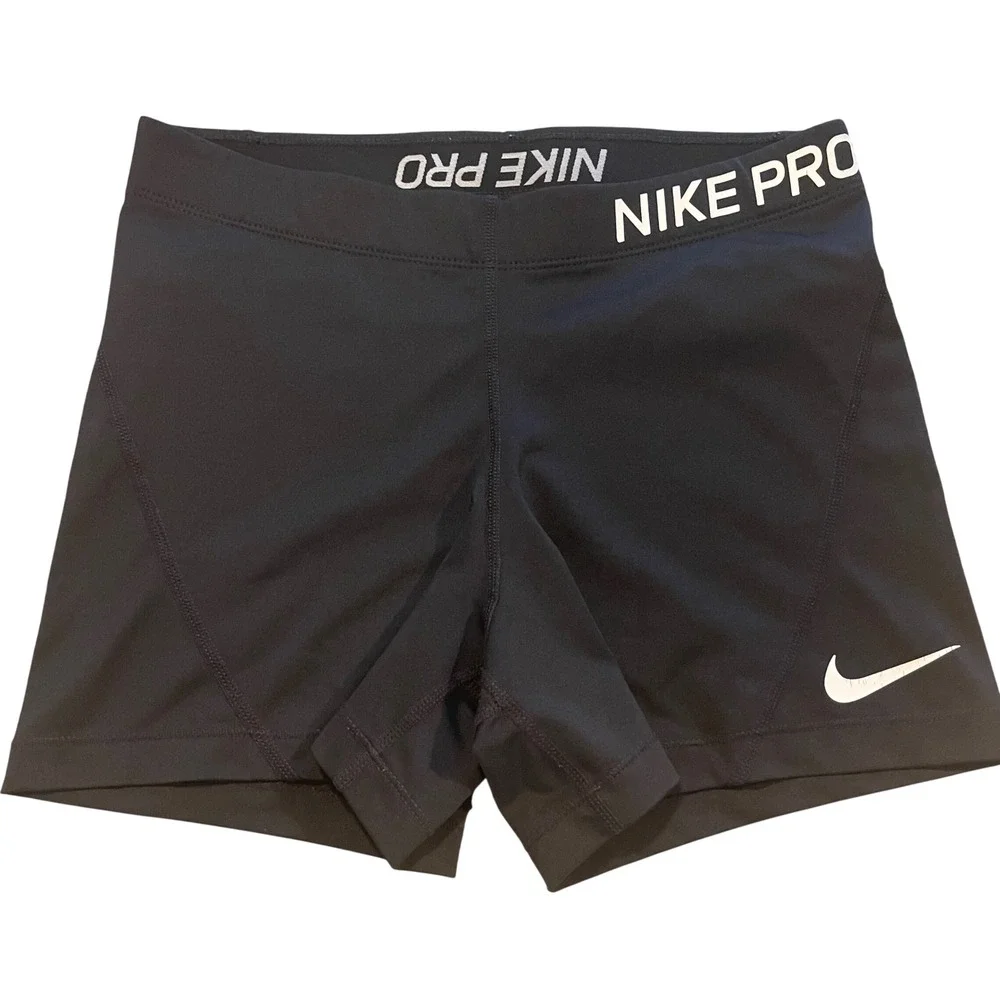Nike Pro Shorts Womens L Black Athleisure Dri-FIT Compression Spandex 3 Inch